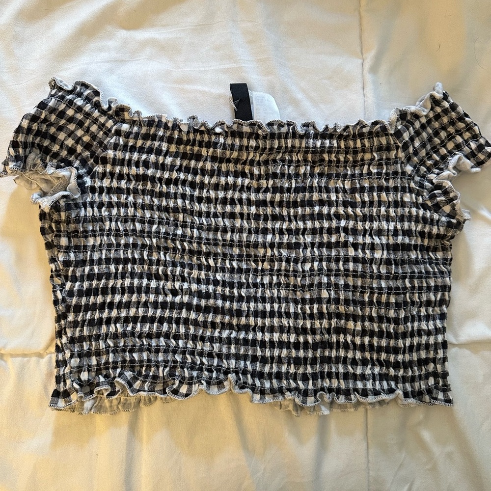 H&M gingham crop top